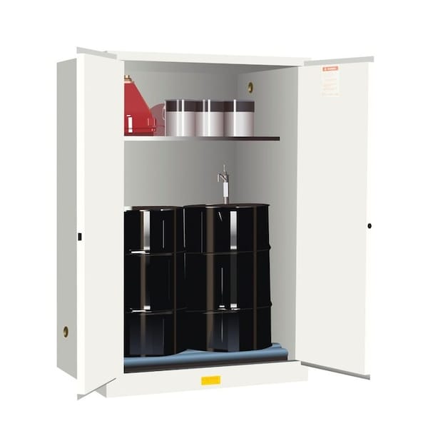 60 gal, 1 Shelves, 18-Gauge Steel, 43 in W x 65 in H x 34 in D, white